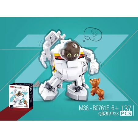 SLUBAN M38-B0761E B0761E 0761E M38B0761E 38-B0761E non  PHIÊN BẢN Q MECH 23 bộ đồ chơi xếp lắp ráp ghép mô hình Brickheadz QBRICKS Nhân Vật Đầu To 137 khối