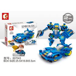 SEMBO 607043 non  RÌU NHANH BỐN BÁNH VÀ MINIFIGURE SANGOKU FUJIYOSHI bộ đồ chơi xếp lắp ráp ghép mô hình Speed Champions Racing Cars FAMOUS CAR SPIN AXE Đua Xe Công Thức 206 khối
