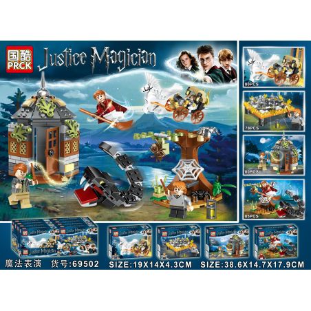 PRCK 69502 69506 non  8 CẢNH BIỂU DIỄN ẢO THUẬT bộ đồ chơi xếp lắp ráp ghép mô hình Harry Potter JUSTICE MAGICIAN Chú Bé Phù Thủy 323 khối