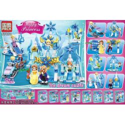PRCK 67001 non  8 NHÂN VẬT MINI LÂU ĐÀI BĂNG bộ đồ chơi xếp lắp ráp ghép mô hình  HAPPY PRINCESS ICE DREAM CASTLE Các Bạn Gái