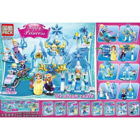 PRCK 67001 non  8 NHÂN VẬT MINI LÂU ĐÀI BĂNG bộ đồ chơi xếp lắp ráp ghép mô hình  HAPPY PRINCESS ICE DREAM CASTLE Các Bạn Gái