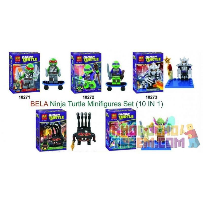 Bela 10266 10267 10268 10269 10270 10271 10272 10273 Lari 10266 10267 10268 10269 10270 10271 10272 10273 non  10 NHÂN VẬT NHỎ bộ đồ chơi xếp lắp ráp ghép mô hình Teenage Mutant Ninja Turtles Ninja Rùa