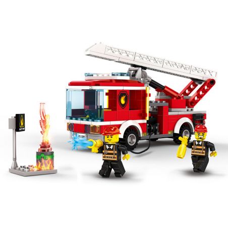 WANGE 2625 non  XE CỨU HỎA THANG bộ đồ chơi xếp lắp ráp ghép mô hình Fire Rescure FIRE BRIGADE THE AERIAL ADDER TRUCK 249 khối