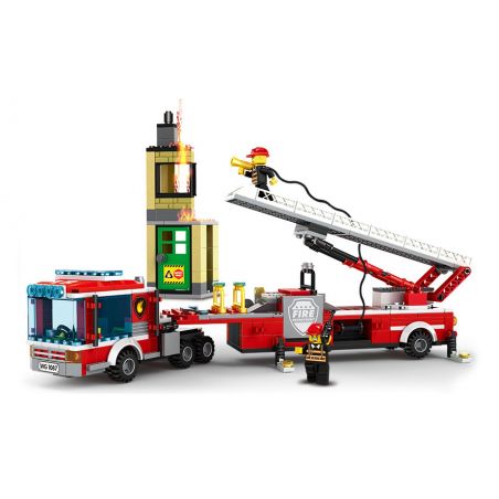 NOT  EMERGENCY RESCUE FIRE TRUCK RICHIE 892068 WANGE 3625 xếp lắp ráp ghép mô hình CỨU HỘ XE HỎA The  Ninjago Movie Ninja Lốc Xoáy 4 khối