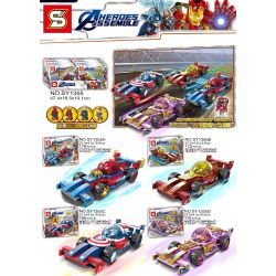 SHENG YUAN SY SY1355A 1355A SY1355B 1355B SY1355C 1355C SY1355D 1355D non  Ô TÔ LÙI 4 CÔNG THỨC 1 SPIDER FORMULA STEEL US TEAM THANOS bộ đồ chơi xếp lắp ráp ghép mô hình Super Heroes Siêu Nhân Anh Hùng 684 khối
