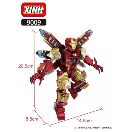 XINH 9009 non  PHIÊN BẢN LẮP RÁP CỦA IRON MAN MK85 bộ đồ chơi xếp lắp ráp ghép mô hình Marvel Super Heroes AVENGERS MK85 Siêu Anh Hùng Marvel 427 khối