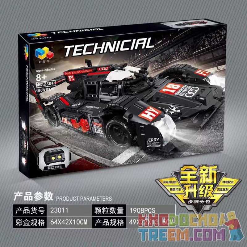 QIZHILE 23011 non  AUDI R18. bộ đồ chơi xếp lắp ráp ghép mô hình  Kỹ Thuật Công Nghệ Cao Mô Hình Phương Tiện 1908 khối