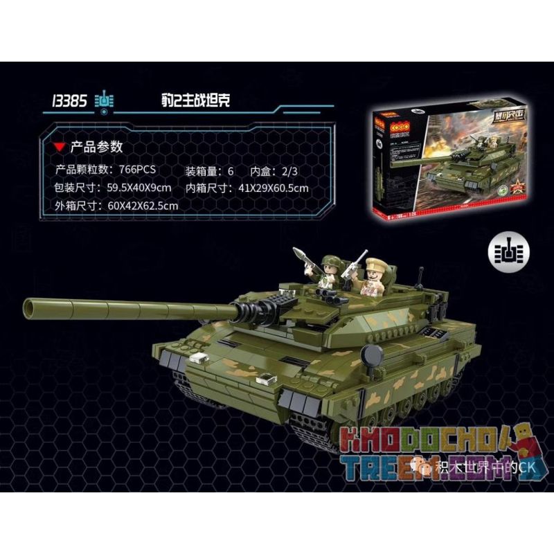 COGO 13385 non  XE TĂNG CHIẾN ĐẤU CHỦ LỰC LEOPARD 2 bộ đồ chơi xếp lắp ráp ghép mô hình World Military Cỗ Máy Quân Sự 766 khối