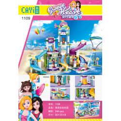 CAYI 1109 non  THIÊN ĐƯỜNG HỒ BƠI BÊN BỜ BIỂN bộ đồ chơi xếp lắp ráp ghép mô hình Sweet Heart Những Cô Gái Ngọt Ngào 544 khối