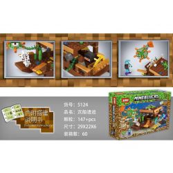 XINH 5124 non  SỰ CHÌM TÀU bộ đồ chơi xếp lắp ráp ghép mô hình Minecraft MINEBLOCKS Game Xây Dựng 147 khối