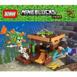 XINH 5124 non  SỰ CHÌM TÀU bộ đồ chơi xếp lắp ráp ghép mô hình Minecraft MINEBLOCKS Game Xây Dựng 147 khối