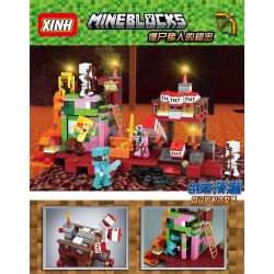 XINH 5123 non  BÍ MẬT CỦA THỢ SĂN ZOMBIE bộ đồ chơi xếp lắp ráp ghép mô hình Minecraft MINEBLOCKS Game Xây Dựng 462 khối