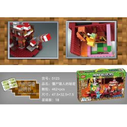 XINH 5123 non  BÍ MẬT CỦA THỢ SĂN ZOMBIE bộ đồ chơi xếp lắp ráp ghép mô hình Minecraft MINEBLOCKS Game Xây Dựng 462 khối