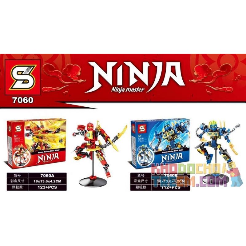 SHENG YUAN SY 7060A 7060B 7060C 7060D non  4 PHANTOM NINJA MECHAS bộ đồ chơi xếp lắp ráp ghép mô hình The  Ninjago Movie NINJA MASTER Ninja Lốc Xoáy 511 khối