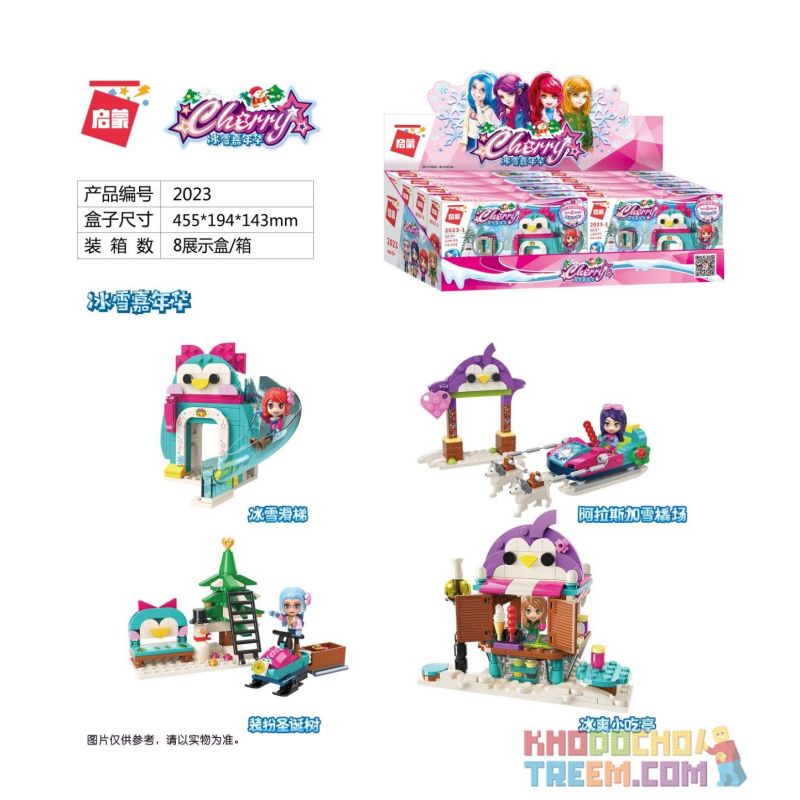 Enlighten 2023 Qman 2023 non  KHUNG CẢNH 4 LOẠI ĐƯỜNG TRƯỢT BĂNG VÀ TUYẾT SÂN ALASKA CÂY THÔNG NOEL ĐƯỢC TRANG TRÍ QUẦY ĐỒ NHANH BẰNG ĐÁ bộ đồ chơi xếp lắp ráp ghép mô hình Cherry Cô Nàng Ngọt Ngào