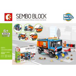 SEMBO 601304 non  XE VỆ SINH QUÉT ĐA CHỨC NĂNG bộ đồ chơi xếp lắp ráp ghép mô hình City SEMBO BLOCK Thành Phố 206 khối