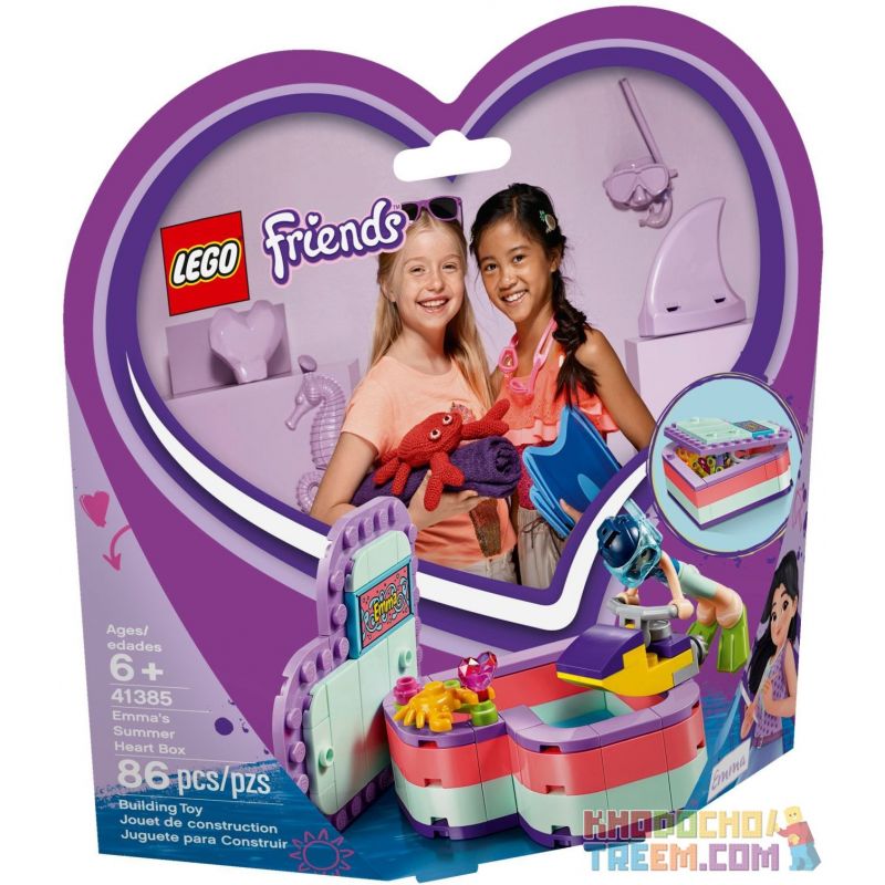 NOT  EMMA'S SUMMER HEART BOX 41385 LARI 11366 xếp lắp ráp ghép mô hình HỘP TRÁI TIM MÙA HÈ CỦA EMMA  Các Bạn Gái 86 khối