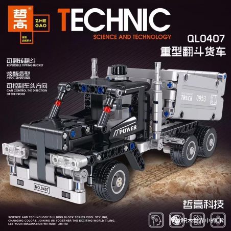 ZHEGAO QL0407 0407 non  XE BEN NẶNG bộ đồ chơi xếp lắp ráp ghép mô hình  Kỹ Thuật Công Nghệ Cao Mô Hình Phương Tiện 322 khối