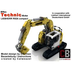 REBRICKABLE MOC-10394 10394 MOC10394 non  MÁY XÚC NHỎ GỌN RC LIEBHERR 926 TÙY CHỈNH bộ đồ chơi xếp lắp ráp ghép mô hình  CUSTOM RC LIEBHERR 926 COMPACT EXCUVATOR Kỹ Thuật Công Nghệ Cao Mô Hình Phương Tiện 2506 khối