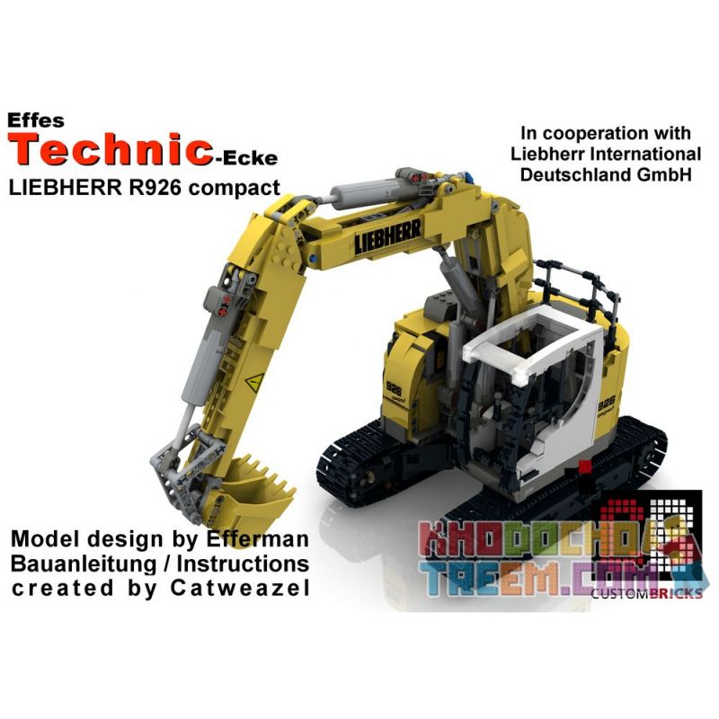 REBRICKABLE MOC-10394 10394 MOC10394 non  MÁY XÚC NHỎ GỌN RC LIEBHERR 926 TÙY CHỈNH bộ đồ chơi xếp lắp ráp ghép mô hình  CUSTOM RC LIEBHERR 926 COMPACT EXCUVATOR Kỹ Thuật Công Nghệ Cao Mô Hình Phương Tiện 2506 khối