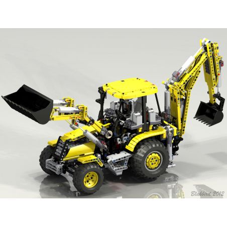 REBRICKABLE MOC-0247 0247 MOC0247 non  BỘ NẠP BACKHOE CÔNG SUẤT ĐẦY ĐỦ bộ đồ chơi xếp lắp ráp ghép mô hình  FULLY PF-BACKHOE LOADER Kỹ Thuật Công Nghệ Cao Mô Hình Phương Tiện 1972 khối