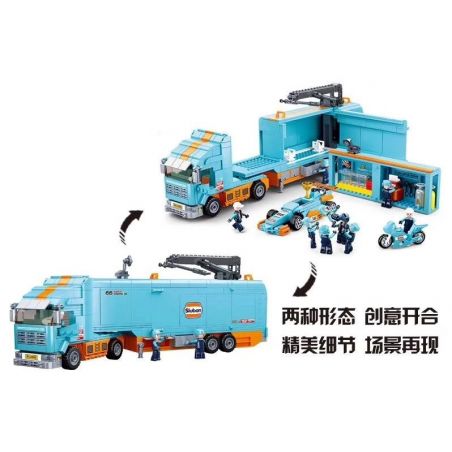 SLUBAN M38-B0766 B0766 0766 M38B0766 38-B0766 non  NGƯỜI VẬN CHUYỂN AURORA bộ đồ chơi xếp lắp ráp ghép mô hình Speed Champions Racing Cars Đua Xe Công Thức 1044 khối