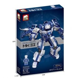 ELEPHANT JX60027 60027 non  IRON MAN THUỐC CHỐNG BỌC THÉP MK33 BAI FU bộ đồ chơi xếp lắp ráp ghép mô hình Super Heroes IRON MECH MK33 ANTI-HULK Siêu Nhân Anh Hùng 425 khối