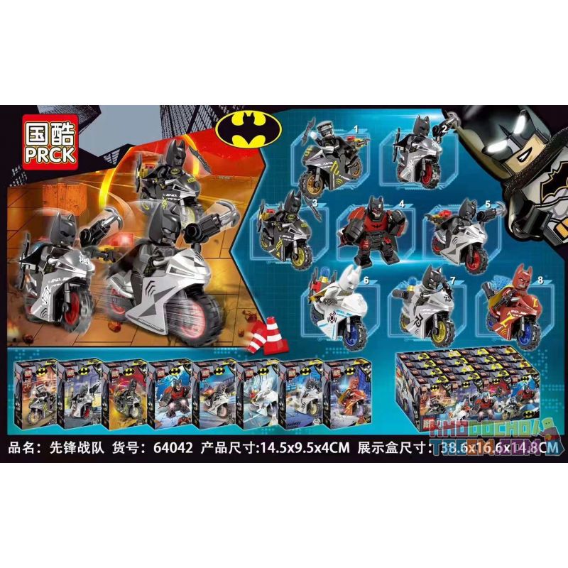 PRCK 64042 non  ĐỘI PIONEER BATMAN MOTORCYCLE 8 bộ đồ chơi xếp lắp ráp ghép mô hình Super Heroes Siêu Nhân Anh Hùng
