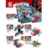 SHENG YUAN SY SY1376A 1376A SY1376B 1376B SY1376C 1376C SY1376D 1376D non  SPIDERMAN 4 LOẠI VENOM FANGS HUNTING ASSAULT VAN bộ đồ chơi xếp lắp ráp ghép mô hình Super Heroes SUPER ARANEID-MAN Siêu Nhân Anh Hùng 578 khối