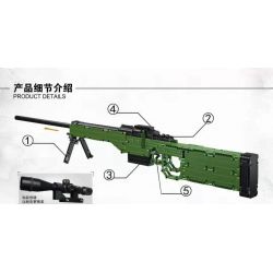 QIZHILE 41016 non  SÚNG BẮN TỈA AWM bộ đồ chơi xếp lắp ráp ghép mô hình  SNIPING RIFLE Kỹ Thuật Công Nghệ Cao Mô Hình Phương Tiện 885 khối