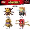 XINH 8910 non  NGƯỜI SẮT THOR THANOS NHỆN bộ đồ chơi xếp lắp ráp ghép mô hình Brickheadz AVENGERS Nhân Vật Đầu To