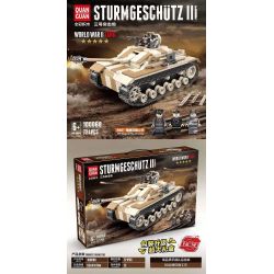 QuanGuan 100068 Quan Guan 100068 non  SÚNG TẤN CÔNG SỐ 3 bộ đồ chơi xếp lắp ráp ghép mô hình Military Army STURMGESCHUTZ III Quân Sự Bộ Đội 721 khối