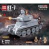 QuanGuan 100084 Quan Guan 100084 non  XE TĂNG NHANH BT-7 CỦA LIÊN XÔ bộ đồ chơi xếp lắp ráp ghép mô hình Military Army Quân Sự Bộ Đội 462 khối
