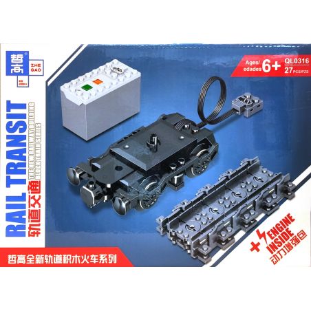 ZHEGAO QL0316 0316 non  GÓI TĂNG CƯỜNG SỨC MẠNH bộ đồ chơi xếp lắp ráp ghép mô hình Trains Tàu Hỏa 27 khối