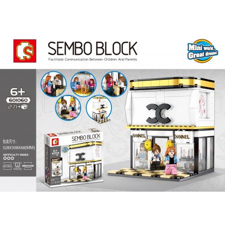 SEMBO 601060 non  CỬA HÀNG CHANEL CHANEL bộ đồ chơi xếp lắp ráp ghép mô hình City SEMBO BLOCK Thành Phố 271 khối