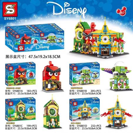 SHENG YUAN SY SY6801A 6801A SY6801B 6801B SY6801C 6801C SY6801D 6801D non  4 LOẠI CABIN ANGRY BIRDS BUZZ LIGHTYEAR TOY STORE FOREST MAGIC HOUSE MINIONS MUSIC BAR bộ đồ chơi xếp lắp ráp ghép mô hình The Angry Birds Movie DISENY Những Chú Chim Điên 819 khối