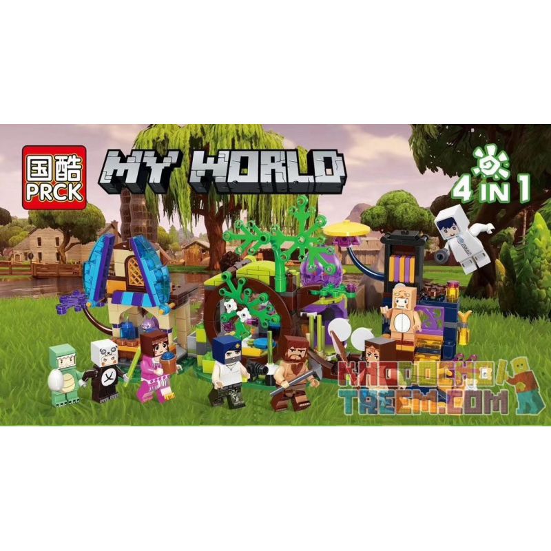 PRCK 63024 non  LÀNG MINECRAFT bộ đồ chơi xếp lắp ráp ghép mô hình MY WORLD Game Xây Dựng 486 khối