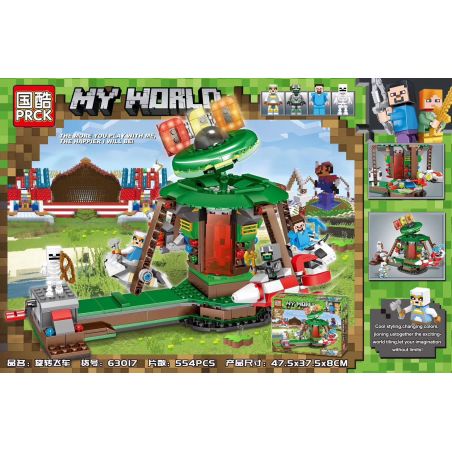PRCK 63017 non  XE QUAY bộ đồ chơi xếp lắp ráp ghép mô hình Minecraft MY WORLD Game Xây Dựng 554 khối