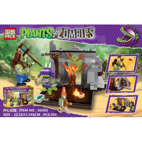 PRCK 69302 non  HẠNH PHÚC bộ đồ chơi xếp lắp ráp ghép mô hình Plants Vs Zombies PLANTS VS. ZOMBIES Hoa Quả Nổi Giận 264 khối