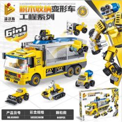 PanlosBrick 659001 Panlos Brick 659001 non  DÒNG KỸ THUẬT 6IN1 BIẾN DẠNG MECH bộ đồ chơi xếp lắp ráp ghép mô hình Transformers BLINDING BLOCK STORAGE DEFORMATION CAR Robot Đại Chiến Người Máy Biến Hình 649 khối