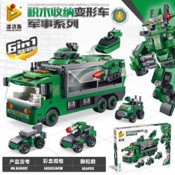 PanlosBrick 659002 Panlos Brick 659002 non  BỘ QUÂN SỰ 6IN1 BIẾN DẠNG MECH bộ đồ chơi xếp lắp ráp ghép mô hình Transformers BLINDING BLOCK STORAGE DEFORMATION CAR Robot Đại Chiến Người Máy Biến Hình 655 khối