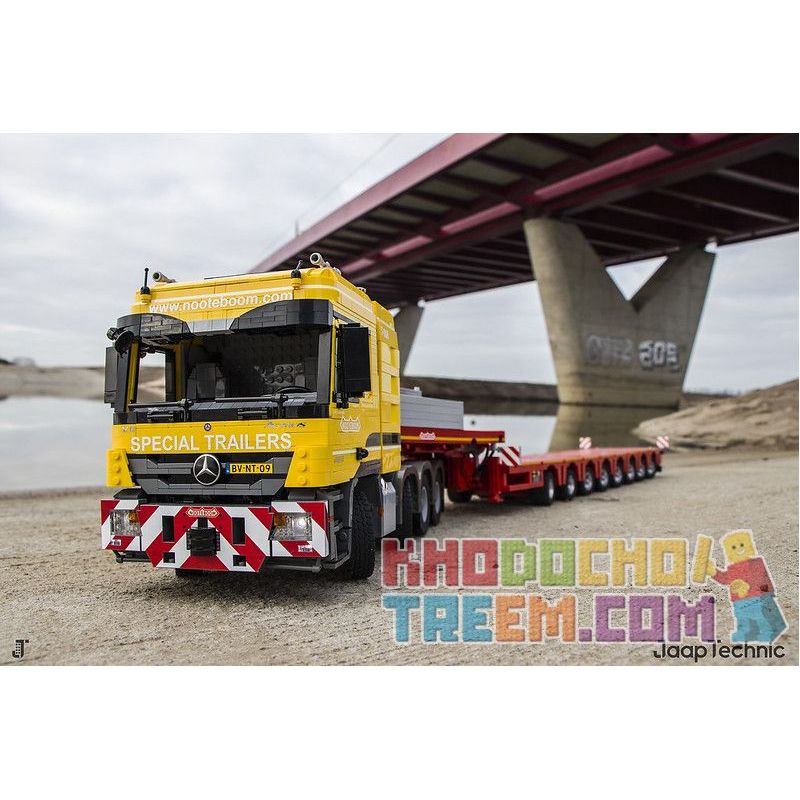 REBRICKABLE MOC-6074 6074 MOC6074 non  MERCEDES-BENZ ACTROS 4165 bộ đồ chơi xếp lắp ráp ghép mô hình  MERCEDES-BENZ ACTROS 4165 MP3 NOOTEBOOM Kỹ Thuật Công Nghệ Cao Mô Hình Phương Tiện 3454 khối