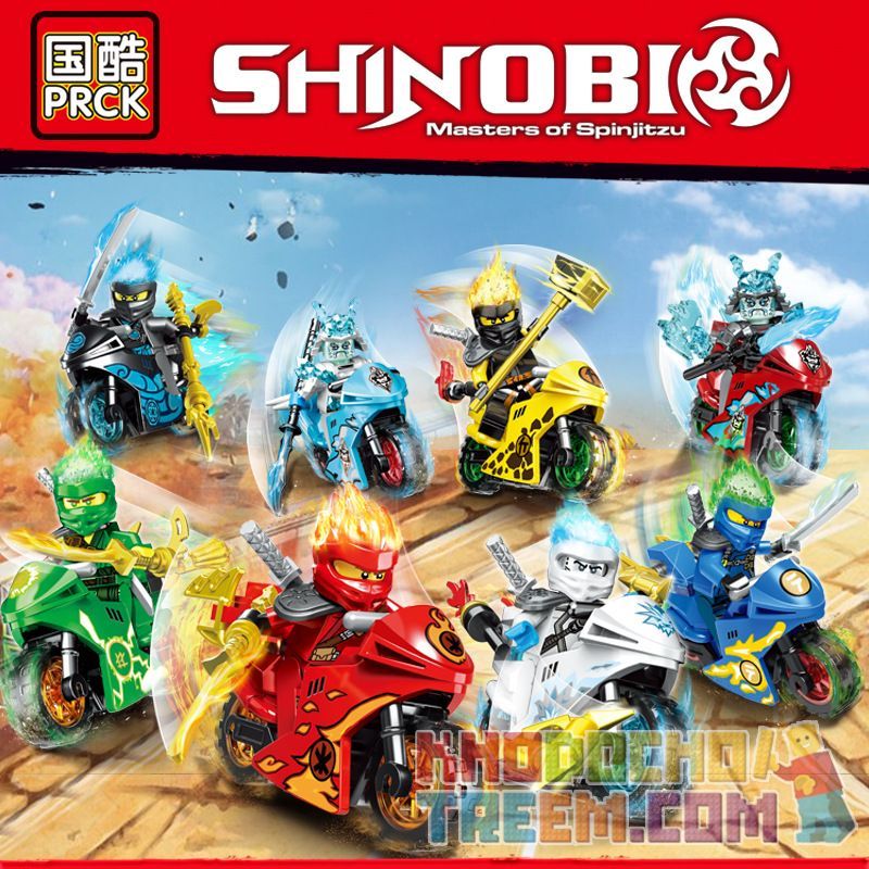 PRCK 61015 non  NINJA CƯỠI MOTO ĐUA bộ đồ chơi xếp lắp ráp ghép mô hình The  Ninjago Movie SHINOBI MASTERS OF SPINJITZU Ninja Lốc Xoáy