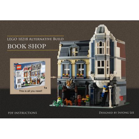 REBRICKABLE MOC-18923 18923 MOC18923 ZHEGAO QL0925 0925 non  HIỆU SÁCH (TRONG BỘ 10218 CỬA HÀNG THÚ CƯNG) bộ đồ chơi xếp lắp ráp ghép mô hình Modular Buildings BOOK SHOP Mô Hình Nhà Cửa 1969 khối