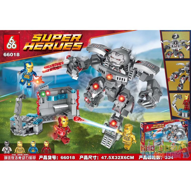 666 66018 non  ÁO GIÁP SỨC MẠNH CHỐNG HULK CỦA IRON MAN bộ đồ chơi xếp lắp ráp ghép mô hình Super Heroes Siêu Nhân Anh Hùng 334 khối