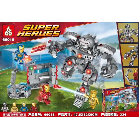 666 66018 non  ÁO GIÁP SỨC MẠNH CHỐNG HULK CỦA IRON MAN bộ đồ chơi xếp lắp ráp ghép mô hình Super Heroes Siêu Nhân Anh Hùng 334 khối
