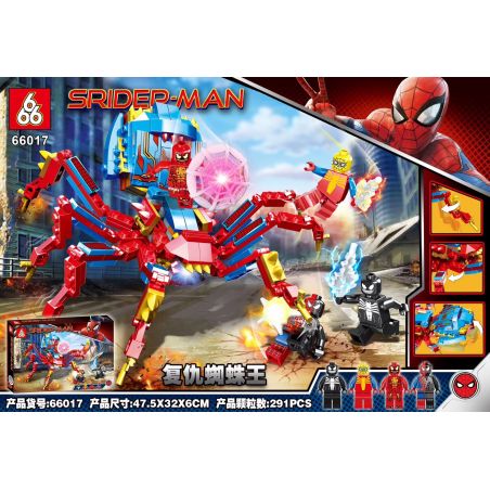 666 66017 non  SỰ TRẢ THÙ CỦA VUA NHỆN bộ đồ chơi xếp lắp ráp ghép mô hình Spider-Man Người Nhện 291 khối