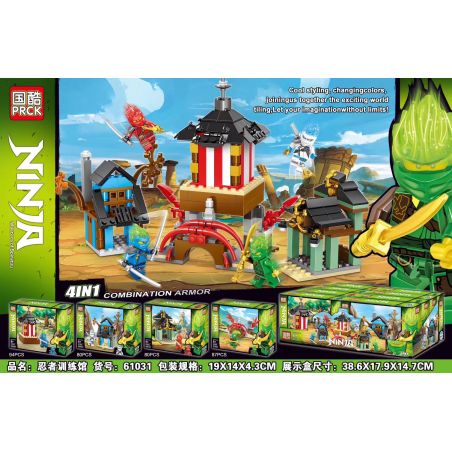 PRCK 61031 non  SỰ KẾT HỢP CỦA NINJA TRAINING HALL 4 bộ đồ chơi xếp lắp ráp ghép mô hình The  Ninjago Movie NINJA MASTERS OF SPINJITZU Ninja Lốc Xoáy 341 khối