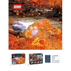 XINH 9011 non  BỐN YẾU TỐ HÌNH LỚN bộ đồ chơi xếp lắp ráp ghép mô hình Super Heroes Siêu Nhân Anh Hùng 166 khối