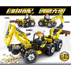 SEMBO 703303 non  XE KỸ THUẬT ĐA CHỨC NĂNG BA TRONG MỘT bộ đồ chơi xếp lắp ráp ghép mô hình  Kỹ Thuật Công Nghệ Cao Mô Hình Phương Tiện 357 khối